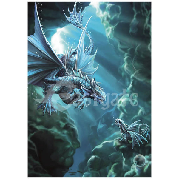 Water Dragon Greetings Card by Anne Stokes