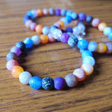 Adults Frosted Agate Rainbow Bead Bracelet