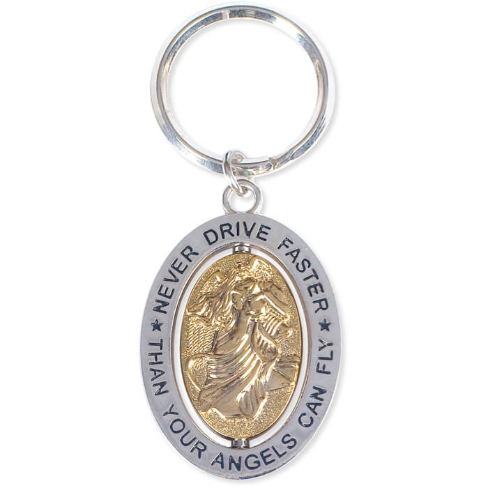 Angel Keyring - Never Drive Faster Than Your Angels...Can Fly