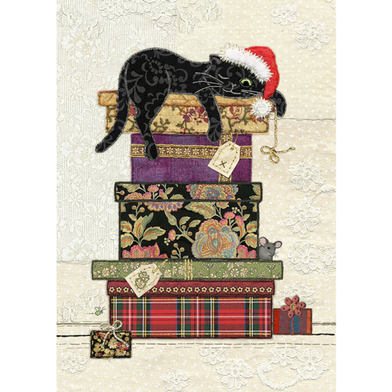 Bug Art Cat Presents Greetings Card