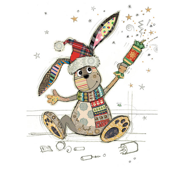 Bug Art Cracker Bunny Christmas Card