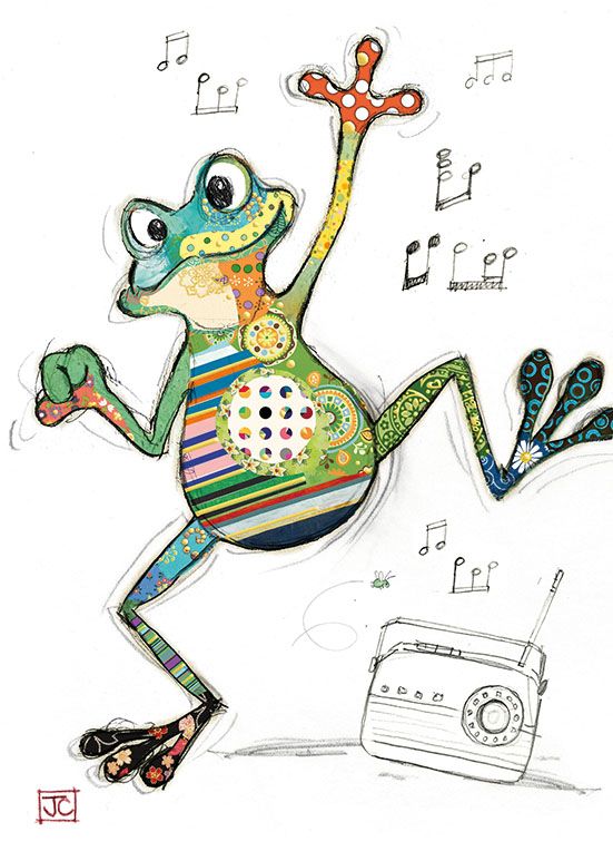 Bug Art Freddy Frog Greetings Card