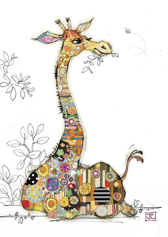 Bug Art Gerry Giraffe Greetings Card
