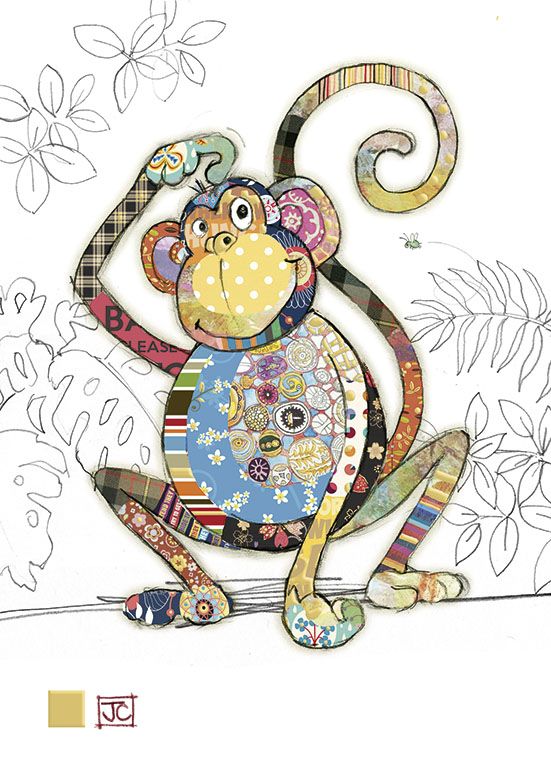 Bug Art Monty Monkey Greetings Card