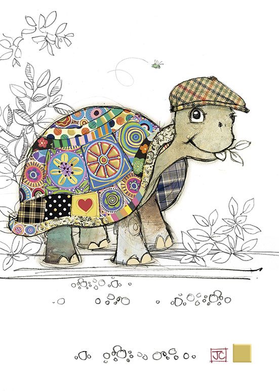 Bug Art Tommy Tortoise Greetings Card