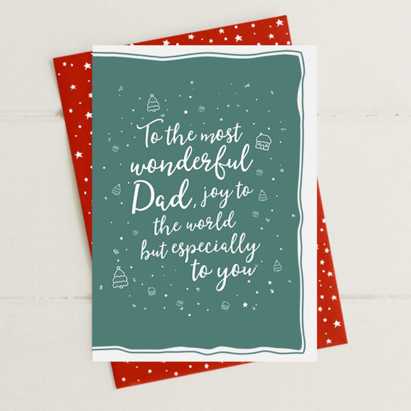 Dad Joy To The World Greeting Card