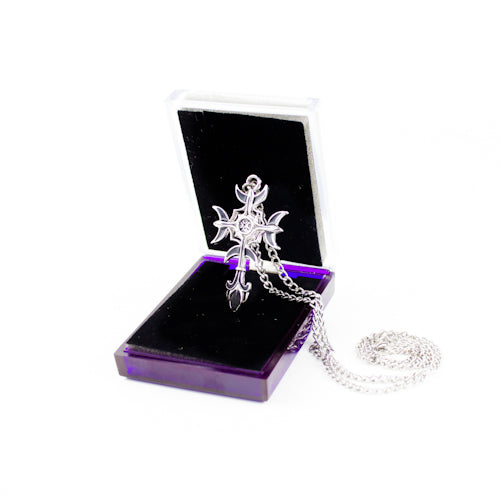 Gothic Moon Cross Power Pendant