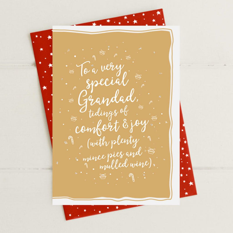 Grandad Tidings Of Comfort & Joy Greeting Card