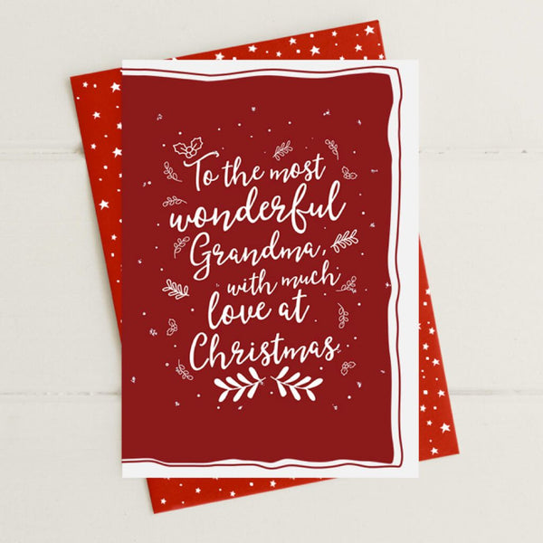 Grandma Much Love At Christmas Greeting Card