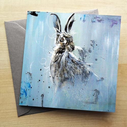 In The Mist Hare Greetings Card