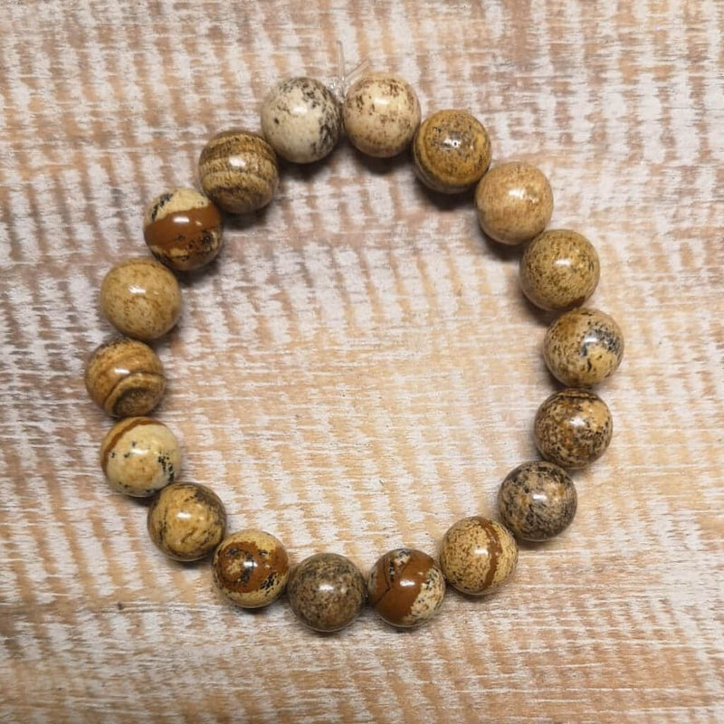 Picture Jasper Bead Bracelet