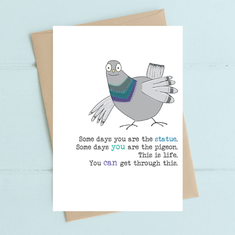 Pigeon & Statue Greeting Card