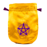 Satin Yellow Pentagram Tarot Bag