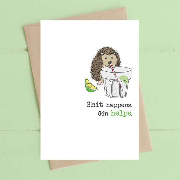 Shit & Gin Greeting Card