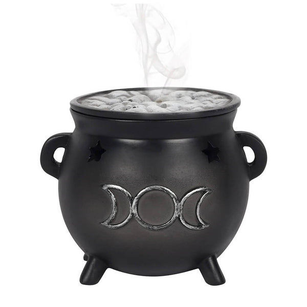Triple Moon Cauldron Incense Burner